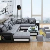 Good Quality Luxury Sofal Shaped Set wooden Sofa Set Corner Sofas Living Room Modern Home Furniture