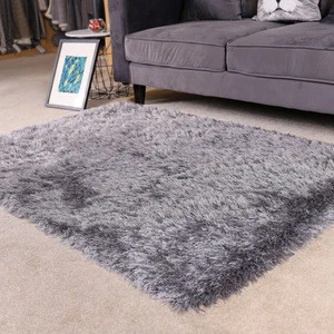 Good supplier grey polyester contemporary rectangle 3D shaggy area rug carpet