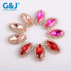 Guojie brand factory hot selling round shapeg arments accessories rhinestone crystal