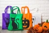 Halloween high quality hand bag pumpkin non-woven custom shopping bags