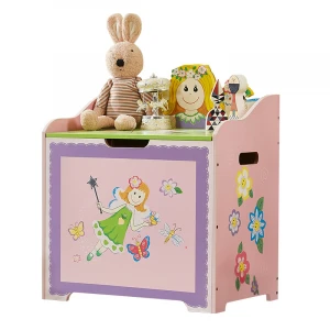 Hand paint Bright Color Girl Fairy Storage toy Box Bench Room Furniture Kids bedside table