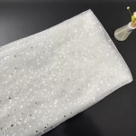 Harvest 60% PET 40% nylon silver foiling sequin star moon design print fabric for wedding dress