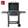 Heat Adjusting System Square Barbecue Outdoor Trolley Garden Grill with two side tables Charcoal Grills