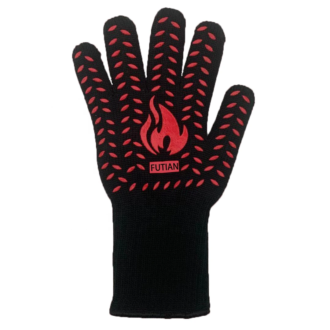 Heat Resistant Gloves Supplier Custom 932F extreme Heat Resistant Aramid Fiber BBQ Gloves