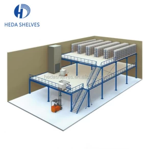 heda Manufacturer Industrial Warehouse Rack Shelf Mezzanine Storage Shelving Steel Platform Mezzanine Floor Racking System