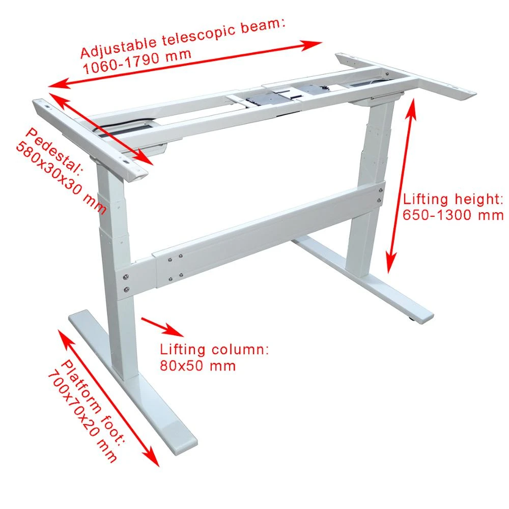 height adjustable table legs electric sit to standing up frame with three segments lifting columns movable adjustable table legs