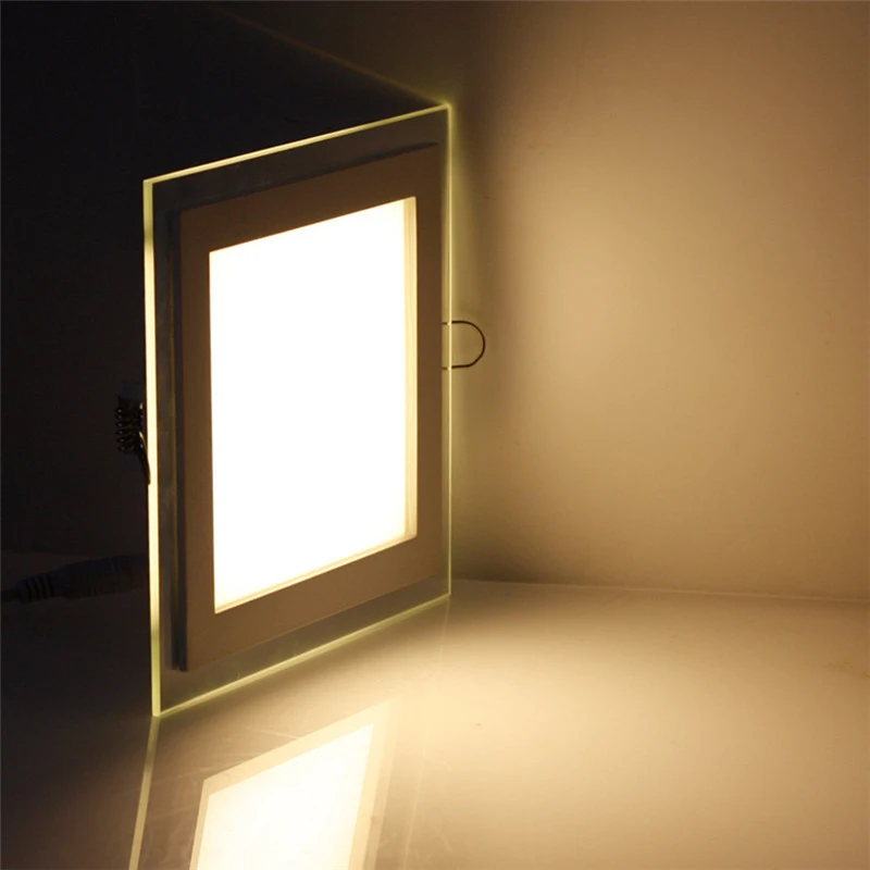 High Brightness 12W LED Panel Downlight Square Glass Panel Ceiling Recessed Lamp