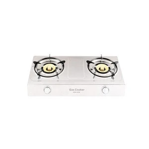 High density cheap portable range easy clean double stainless cooktops 2 burner gas stove