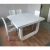 Import High Gloss Acrylic Top Rectangle White Cafe Restaurant Dining Room Table with Stainless Steel Leg from China