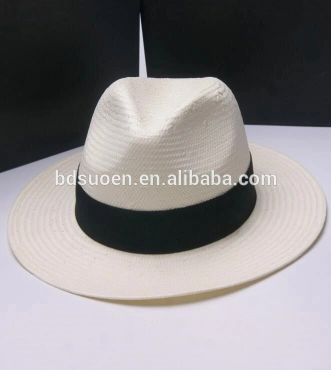 High Quality 5 Bu Woven Paper Straw Panama Hat with Black Band
