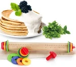 High quality adjustable wooden rolling pin and cookie cutter set