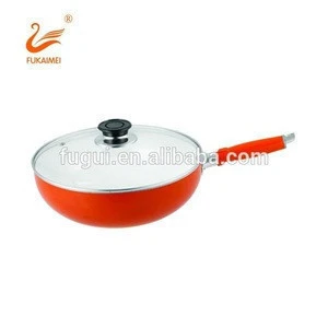 High quality aluminum non stick ceramic coating wok with blue painting