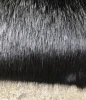 High quality black fox fur, clothes fabric, big and small fur knitting process