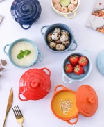 High quality Ceramic soup bowl  with lid home daily use tableware stewed pot