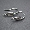 High Quality CZ Beads Pave Metal Copper Leaf Shape Earring Wire Hooks Jewelry findings