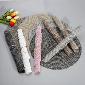 High quality Dining Table Mat Woven Placemat Pad Heat Resistant Bowls Coffee Cups Coaster  For Home Kitchen Party Supply