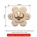 High quality  gold bag hardware lock custom metal briefcase clasps lock  flower shape metal handbag lock