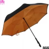 High Quality OEM C Handle Inverted Stand Car Umbrella with print logo,  wholesale double layers customized umbrella