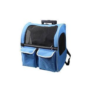 High Quality Outdoor Breathable Foldable Portable Travel Trolley Case Bag Wheel Pet Carrier for Small Animals