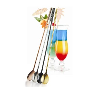 High Quality Stainless Steel Bartender Mixing Spoon Cocktail Stirrers Multi Color Bar Spoon Stirring Spoon With Long Handle