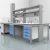 High School Corrosion Resistant Steel And Wood Lab Central Bench, Steel Wood Chemistry Laboratory Work Table/
