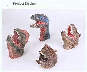 high simulation pvc dinosaur hand puppet for adult with elevator bag