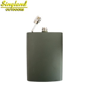 Hip Flask Olive Green 8 oz Stainless Steel Pocket Hip Flask Hot Sale 8Oz Metal Whisky Stainless Steel Hip Flask