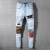 Import Hip Hop Jeans Men High Street Fashion Brand New Black Patch Embroidery Stretch Slim Fit Jeans Mens Summer Jeans from China