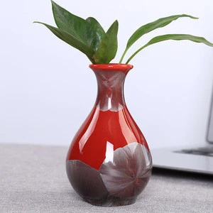 home decor vases gules Wathet ceramics crystalline glazed vase