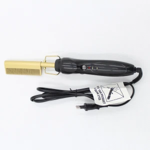 hot air brush hair straightener hot comb curling irons 2 in 1 steel pressing hot comb