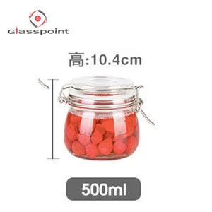 Hot sale 500ml 750ml 1L 1.5L French square glass storage jars