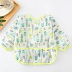 Hot sale long sleeved baby bib waterproof and soft.