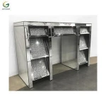 Hot Sale Modern Slanted Drawers Design Crushed Diamond Mirrored Dresser