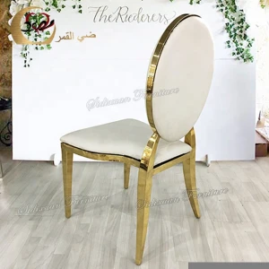 Hot sale modern stainless steel stackable wedding oval back banquet chair