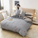 Hot sale small square design 6PCS black and white bedding set
