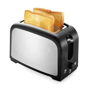 Hot Sale Smart Plastic Logo  Bread toaster with 2 Slice Steel Panel