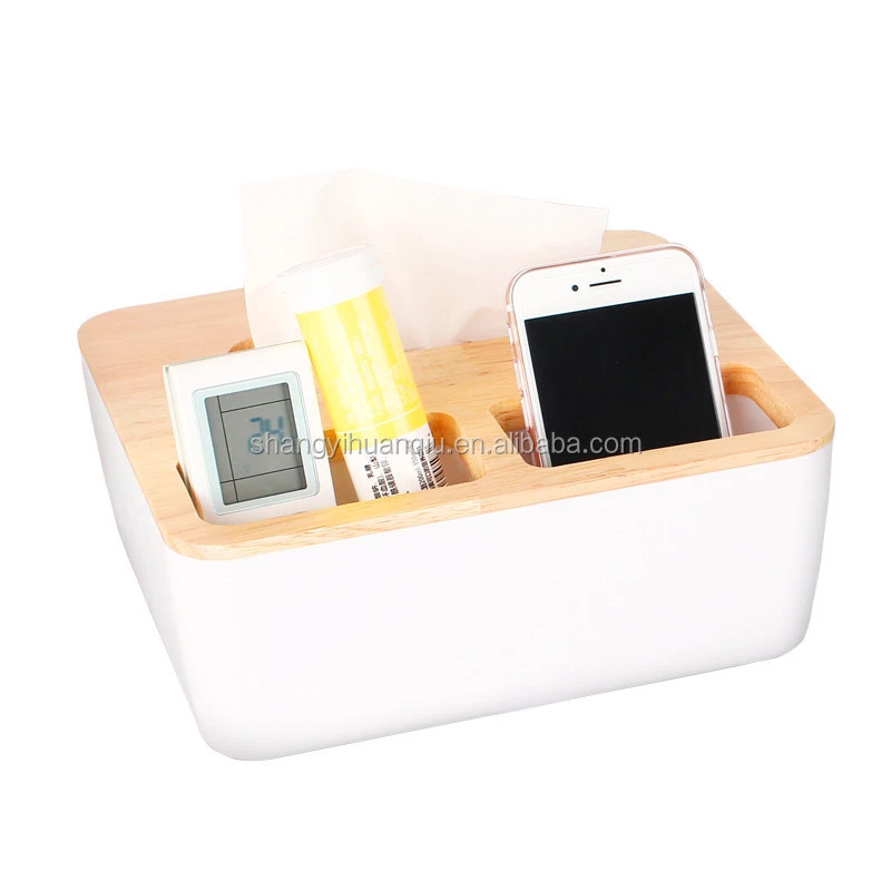 Hot sale Wooden desk organizer with tissue paper and iphone holder