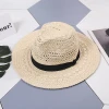 Hot selling fashion  cheap summer women and mens paper straw panama hat Beach Hat Sun hat