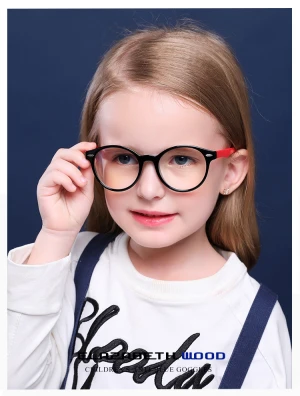 Hot Selling Fashion Cute Soft Silicon Children Eyeglasses Frames Round Anti Blue Light Kids Glasses 2021