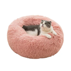 Hot Selling Ultra Soft Washable Comfortable Round Luxury  Pet House Cat Bed and Dog Bed