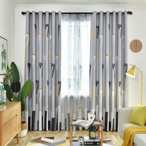 Hotel 100%Polyester Blackout Fabric Shower Set Curtain for Bathroom