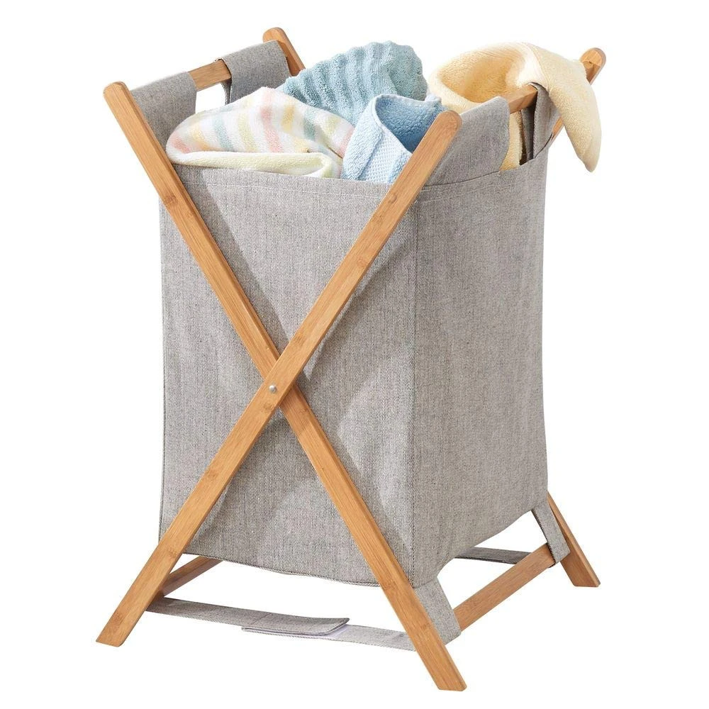Houselin hotel Folding Fabric Compartment Laundry Hamper Basket sorter Dirty Organic Collapsible for Kid Baby with corner