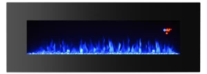 50 inch black decorative wall mounted long electric fireplace with 3d LED light decor log fire flame