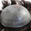 Indian Human remy Hair Invisible Thin Skin Injected Toupee in stock.