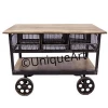 Industrial Bar Cart Vintage Antique Style Wine Bar Cart with wheels and rack Jodhpur Bar Furniture with storage &amp; serving