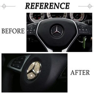 Interior Accessories for Mercedes Benz Parts Trim Steering Wheel Logo Decal Visors Decorations W213 C117 C E Bling Crystal