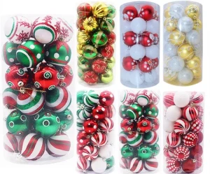 Jinmai Custom Christmas Balls 6CM 30PCS/SET Plastic Christmas Ball Tree Ornaments