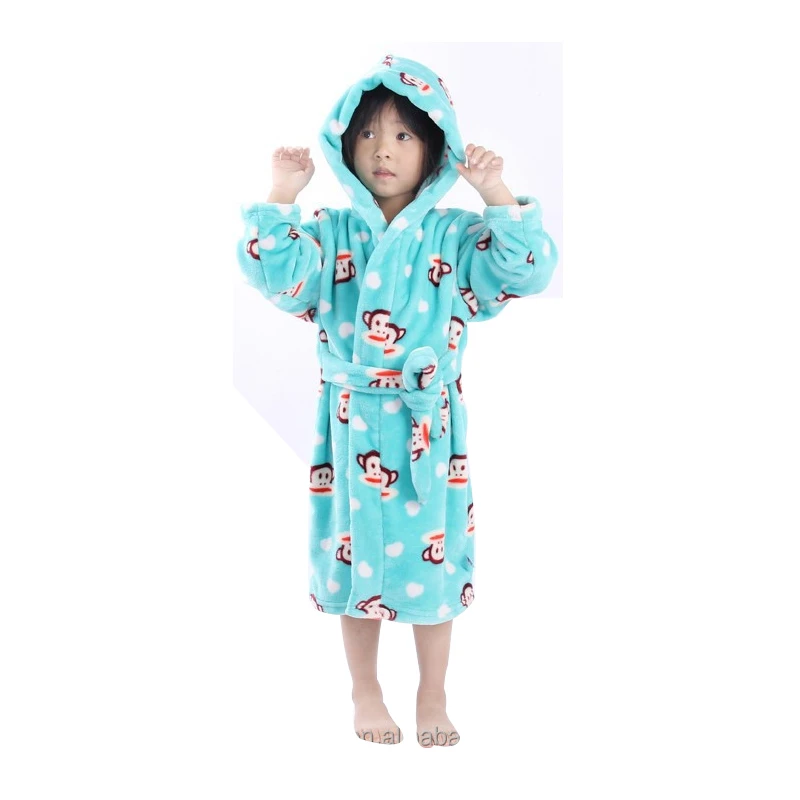 kids children soft terry long organic cotton hooded bathrobes