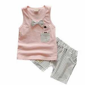 Kids Clothes Baby Boy Summer Clothes Set Tank Top + Jeans Shorts Childrens