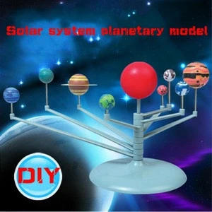 Kids diy self painting assembling Nine planets solar system toy